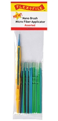 Creations Unlimited NB06 Nano Brush Assortment Assorted Tips & 1 Applicator Handle/Holder Yellow pkg 24