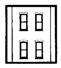 DPM 30138 HO Modular Building System Two-Story Wall Sections w/4 Rectangular Windows Kit