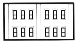 DPM 60122 N Scale Modulars System Plastic Two-Story 12-Window Pkg 3