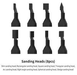 Dspiae RA10 Sanding Head For Reciprocating Sander 8 Heads: Rectangle, Slim, Square, Triangle, Arc, Right Angle, Spherical, Sle