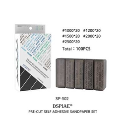 Dspiae SPS02 #1000-#2500 Adhesive Sandpaper Set 100pcs #1000-#2500 Grit pkg(100)