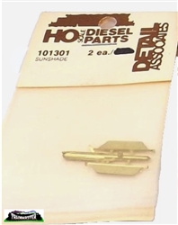 Detail Associates 101301 HO Brass Sunshades GP & SD Units Pkg 2