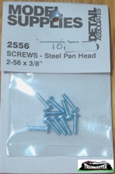 Detail Associates 2556 Pan Head Screws 2-56 x 3/8" Pkg 10