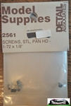 Detail Associates 2561 Pan Head Screws 1-72 x 1/8" Pkg 10