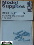 Detail Associates 2564 Pan Head Screws 1-72 x 3/8"