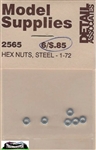 Detail Associates 2565 Steel Hex Nuts 1/72 Pkg 10