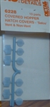 Detail Associates 6228 HO Covered Hopper Hatch Set Salco 20" Vented & Nonvented Pkg 10