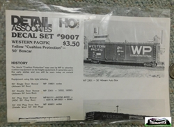 Detail Associates 9007 HO Decal Set Western Pacific Box Car Cushion Protection