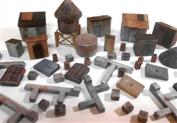 Downtown Deco 1072 HO Rooftop Details Set Unpainted Castings