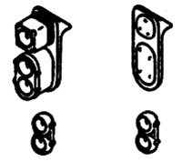 Details West 100 HO Headlight Sets SP Mars Lights Pre-1958 Hood Units Single End Pkg 6