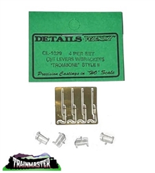 Details West 1029 HO "Trombone" Cut Levers w/Brackets pkg(4) Style II