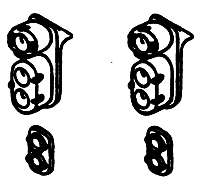 Details West 103 HO Headlight Sets SP Pyle Lights, Post-1958 Hood Units Double End pkg(8)