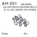 Details West 251 HO Nathan Air Horns K5 Low Profile w/Reverse Bells