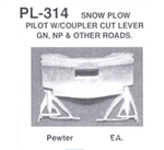 Details West 314 HO Snow Plow Pilot w/Cast Coupler Cut Lever Great Northern, Northern Pacific, etc.