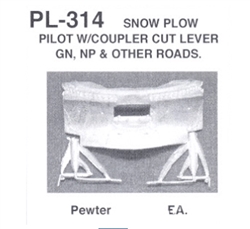 Details West 314 HO Snow Plow Pilot w/Cast Coupler Cut Lever Great Northern, Northern Pacific, etc.