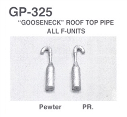 Details West 325 HO Diesel Parts "Gooseneck" Rooftop Pipe for F-Units pkg(2) DTW325 Details West