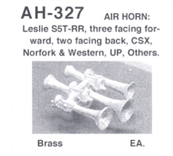 Details West 327 HO S5T-RR Air Horn "Leslie" 3 Bells Facing Forward 2 Facing Back For CSX NS MKT N&W UP & Others