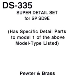 Details West 335 HO Super Detail Kit for Rebuilt SD9E Southern Pacific w/Farr Air Filter Box 33 Pieces