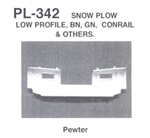 Details West 342 HO Snow Plow Low Profile Type; For BN, GN, Conrail, D&H & Others