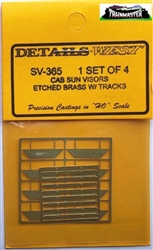 Details West 365 HO Diesel Cab Sun Visor with Tracks Brass pkg 4