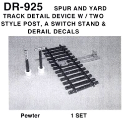 Details West 925 HO Trackside Details Spur & Yard Track Derail w/Two Styles of Posts & Decals Switch Stand