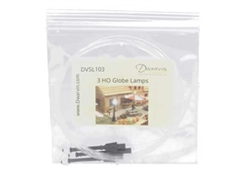 Dwarvin SL103BL HO DVSL103BL Fiber-Lit Globe Street Lamps Black pkg (3)