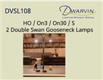 Dwarvin SL108 HO DVSL108 Fiber-Lit Double Swan/Goose Neck Lamps pkg (2)