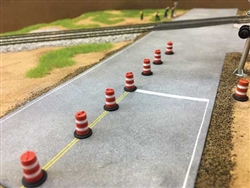 East Coast Circuits 9503 HO Traffic Barrels Orange, White pkg(10)