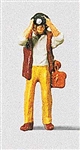 East Coast Circuits HO Railfan Photographer with Working Camera Flash Beige Pants