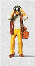 East Coast Circuits HO Railfan Photographer with Working Camera Flash Beige Pants