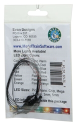 Evans Design UC5FF Fast-Flashing Chip LED Green w/8" Wire Leads 7-19V AC or DC Pkg 5