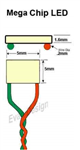 Evans Design UM1 Mega Chip LED High Brightness SMD Style w/8" Wire Leads Cool White Pkg 5