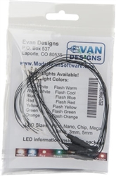 Evans Design UM3 Mega Chip LED High Brightness SMD Style w/8" Wire Leads Red 3/16 x 3/16 x 1/16" 7-19V AC or DC pkg 5