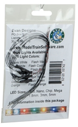 Evans Design UN6FF Fast-Flashing Nano Chip LED Orange w/8" Wire Leads 7-19V AC or DC Pkg 5