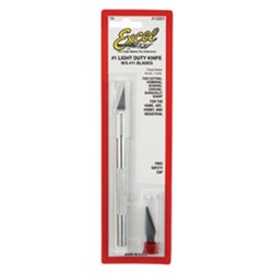 Excel 15001 K1 Round Aluminum Handle Knife Carded w/Safety Cap & 5 #20011 Blades