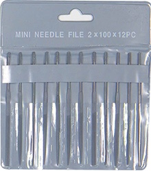 Excel 55608 4" Cut #2 Needle Files 12 Mini Files Pouch