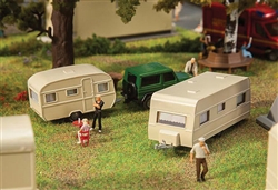 Faller 140483 HO 1970s Camper Trailers 2 Different Trailers