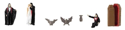 Faller 151632 HO Count Dracula Figure Set Figures Bats Coffin