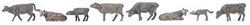 Faller 151905 HO Mountain Cows Gray pkg (8)
