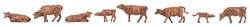 Faller 151922 HO Allgau Swiss Cattle Brown pkg 8