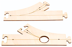 Faller 161940 HO Car System Laser-Street Section Less Guide Wire Kit 45-Degree Fork & Junction 1 Each: Right & Left