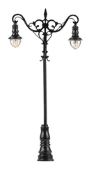 Faller 180106 HO LED Double Suspended Ball Lamp Park Light on Mast Pkg (3)