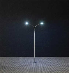 Faller 180201 HO Double Whip-Style LED Street Light 3-15/16" 10cm Tall