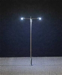 Faller 180203 HO Pole-Mast Double-Arm LED Street Light 3-11/16" Tall          