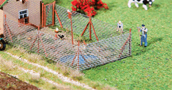 Faller 180414 HO Fence Wire Mesh Fence w/Wood Poles 13-1/4" Kit