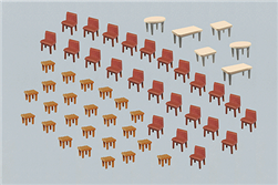 Faller 180438 HO 7 Tables and 48 Chairs