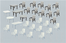 Faller 180439 HO 6 Tables & 24 Patio Chairs