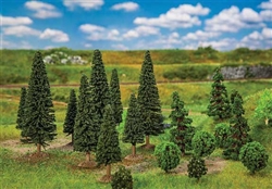 Faller 181540 Mixed Forest Trees 1-3/8 to 3-1/2" Tall Pkg 25