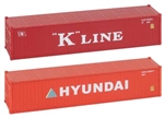 Faller 182055 HO 40' Container 2-Pack 1 Each Hyundai K-Line