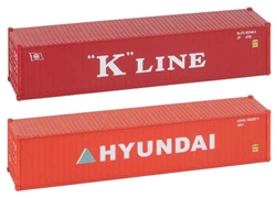 Faller 182055 HO 40' Container 2-Pack 1 Each Hyundai K-Line
